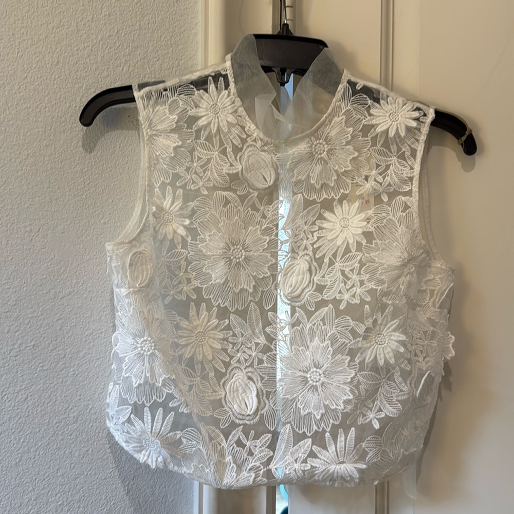Sheer white anthropologie top